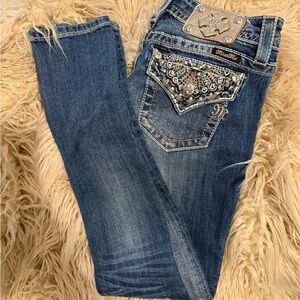 Miss Me Women's Blue Embellished Jeans Size 27